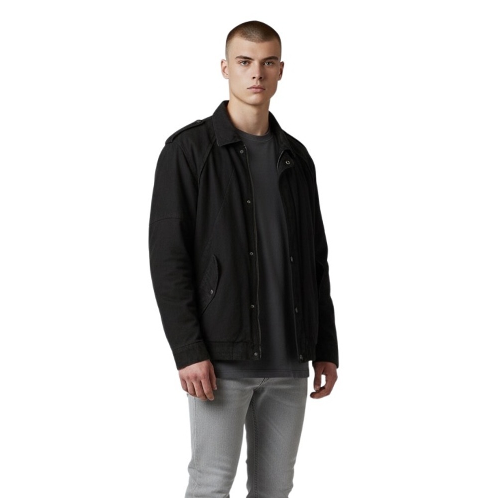 Vintage Context black leather bomber jacket men’s size 44T